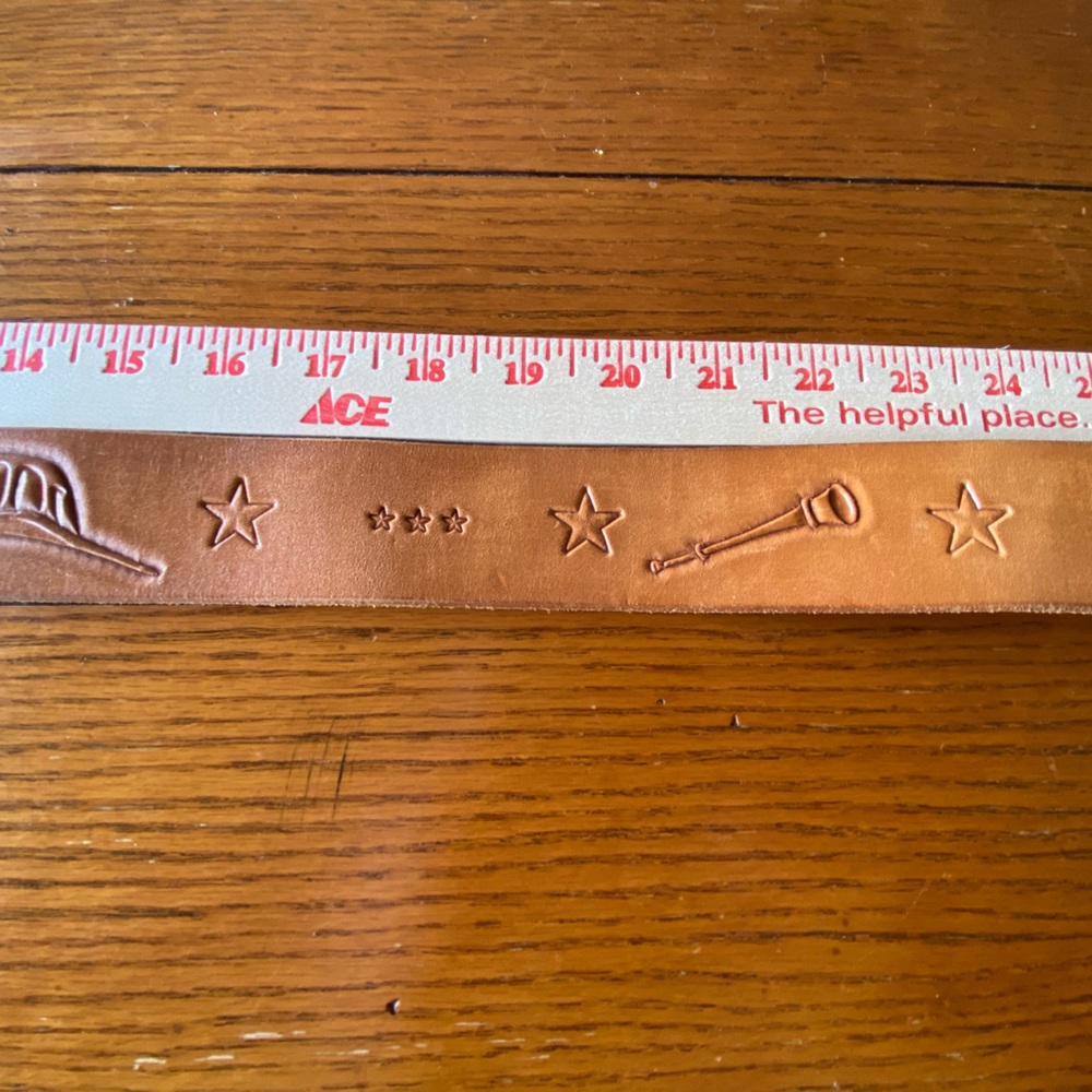 Vintage custom hand tooled leather belt